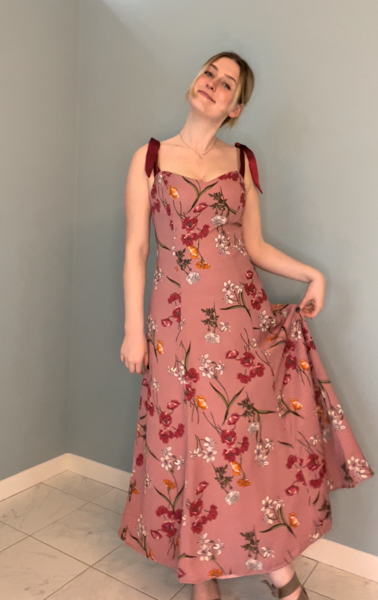 Pink Tie Strap Dress